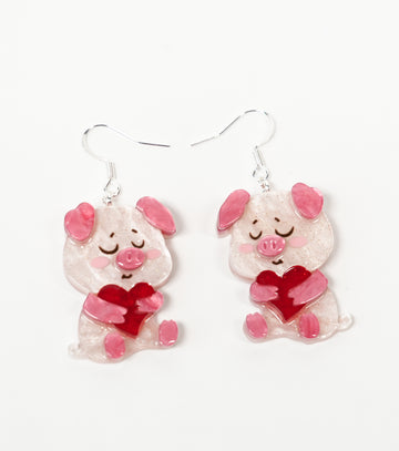 Heart-Full Piggy Earrings