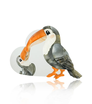 Mirror-Loving Toucan Brooch