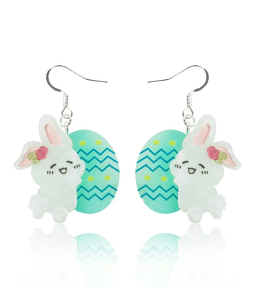 Cheery Egg-Hold Bunny Earrings