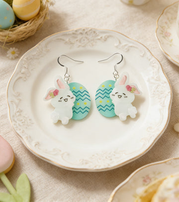 Cheery Egg-Hold Bunny Earrings