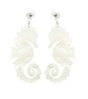 Seahorse Earrings Ocean Acrylic Resin Statement Jewelry for Women - Novelty Art Jewelry
