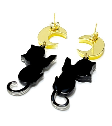 Nyxie the Moonbeam Cat 
earrings