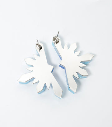 Snowflake Earrings Christmas Statement Jewelry for Women - Novelty Art Jewelry