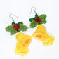 Jingle Bell Earrings Christmas Statement Jewelry for Women - Novelty Art Jewelry