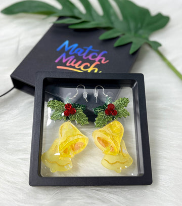 Jingle Bell Earrings Christmas Statement Jewelry for Women - Novelty Art Jewelry