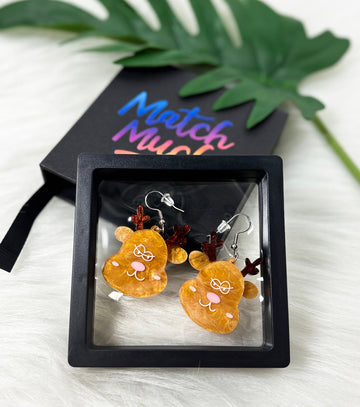 Reindeer Earrings Christmas Statement Jewelry for Women - Novelty Art Jewelry