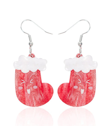 Christmas Sock Earrings Christmas Statement Jewelry for Women - Novelty Art Jewelry