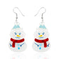 Snowman Earrings Christmas Statement Jewelry for Women - Novelty Art Jewelry