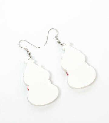 Snowman Earrings Christmas Statement Jewelry for Women - Novelty Art Jewelry