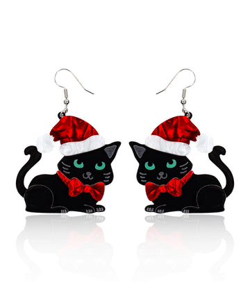 Santa Cat-venture Earrings