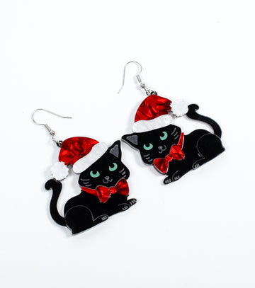 Santa Cat-venture Earrings