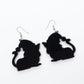 Cat with Santa Hat Earrings Christmas Statement Jewelry for Women - Novelty Art Jewelry