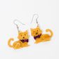 Orange Cat Earrings Christmas Statement Jewelry for Women - Novelty Art Jewelry