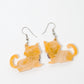 Orange Cat Earrings Christmas Statement Jewelry for Women - Novelty Art Jewelry