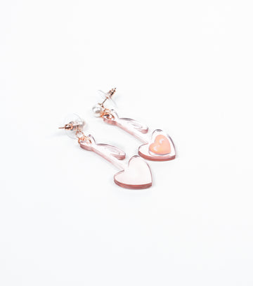 Mirrored Heart-Glow Key Earrings