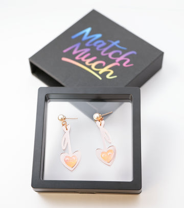 Mirrored Heart-Glow Key Earrings