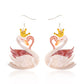 Peach Blossom Swan Earrings