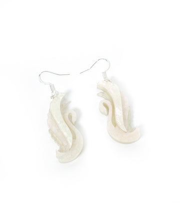 Aurora White Swan Earrings