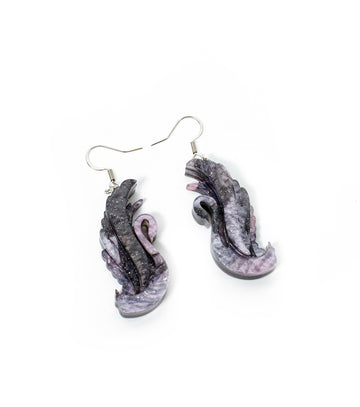Midnight Ink Swan Earrings