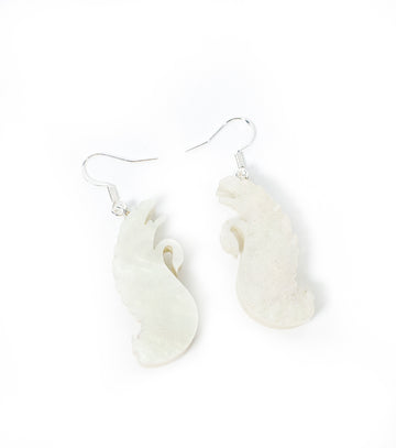 Aurora White Swan Earrings
