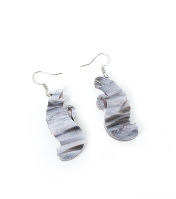 Midnight Ink Swan Earrings