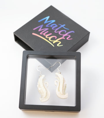 Aurora White Swan Earrings
