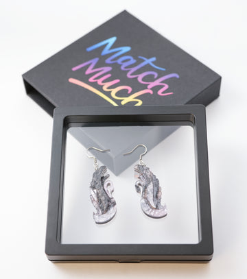 Midnight Ink Swan Earrings