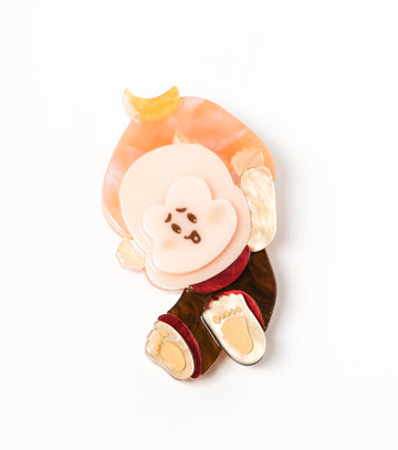 Peachy Keen Monkey Brooch