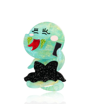 Chatty Black Dress Sweet Cool Snake Brooch