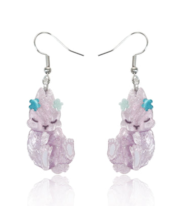 "Egg-stra" Lazy Bunny Earrings For Easter