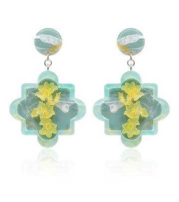 ade Window Spring Blooms Earrings For Oriental style