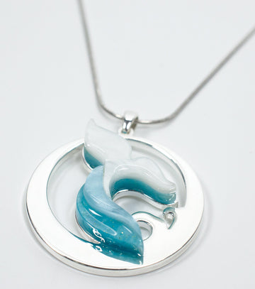 Whale Tail Necklace Ocean Acrylic Resin Statement Jewelry for Women - Novelty Art Jewelry