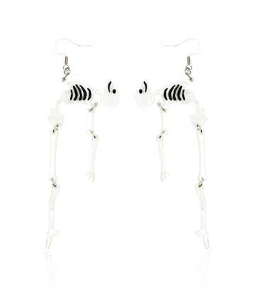 Skeleton Earrings Acrylic Resin Halloween Statement Jewelry for Women - Novelty Art Jewelry