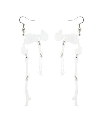 Skeleton Earrings Acrylic Resin Halloween Statement Jewelry for Women - Novelty Art Jewelry
