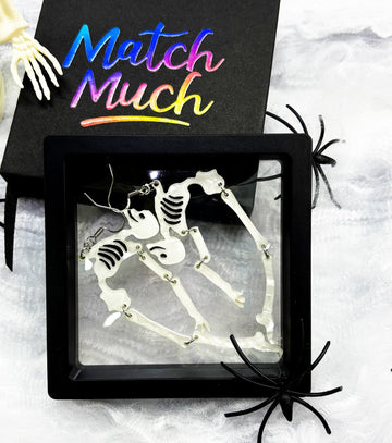 Skeleton Earrings Acrylic Resin Halloween Statement Jewelry for Women - Novelty Art Jewelry