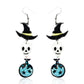 Wizard Skeleton Earrings Acrylic Resin Halloween Statement Jewelry for Women - Novelty Art Jewelry