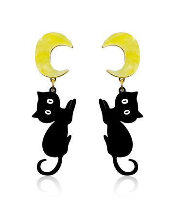 Nyxie the Moonbeam Cat 
earrings