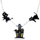 Cat Ghost House Necklace Acrylic Resin Halloween Statement Jewelry for Women - Novelty Art Jewelry