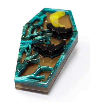 Bats Brooch Acrylic Resin Halloween Statement Jewelry for Women - Novelty Art Jewelry