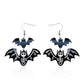 Bat Skeleton Earrings Acrylic Resin Halloween Statement Jewelry for Women - Novelty Art Jewelry