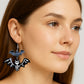 Bat Skeleton Earrings Acrylic Resin Halloween Statement Jewelry for Women - Novelty Art Jewelry