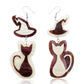 Wizard Cat Earrings Acrylic Resin Halloween Statement Jewelry for Women - Novelty Art Jewelry