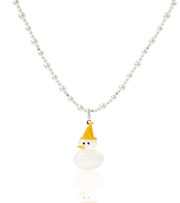 Pearly Snow-Pal Necklace