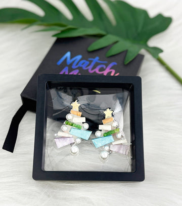 Christmas Tree Earrings Christmas Statement Jewelry for Women - Novelty Art Jewelry