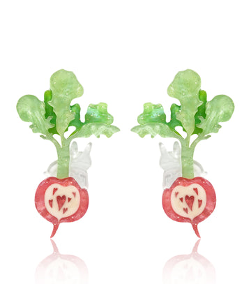 Heartfelt Harvest Radish Heart Earrings