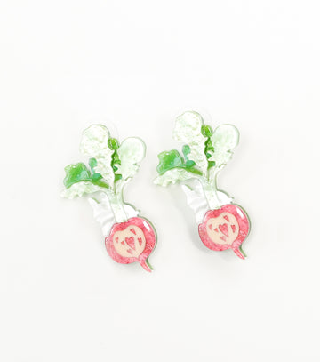 Heartfelt Harvest Radish Heart Earrings