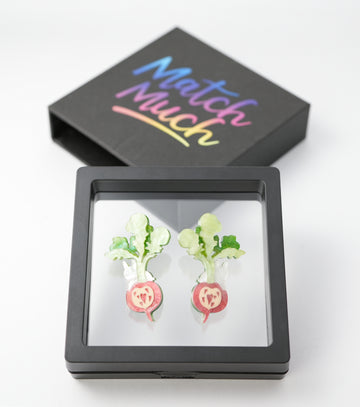 Heartfelt Harvest Radish Heart Earrings