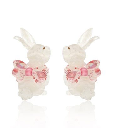 Giant Bow Bunny Earrings