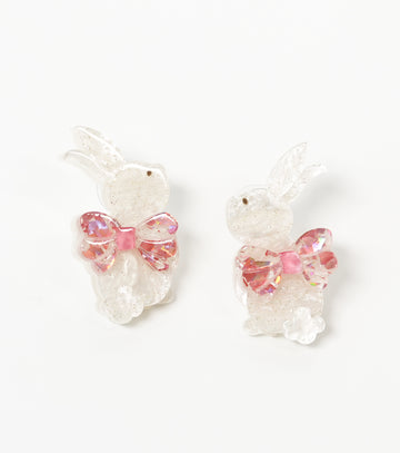 Giant Bow Bunny Earrings