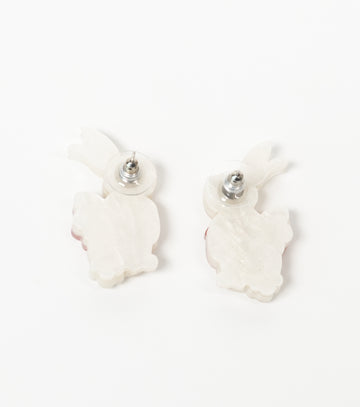 Giant Bow Bunny Earrings